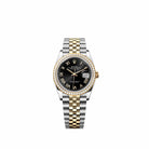 Rolex Datejust 36 126283RBR Yellow Gold Stainless Steel Black Roman Dial Jubilee Diamond Bezel (2026)
