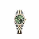 Rolex Datejust 36 126283RBR Yellow Gold Stainless Steel Olive Green Dial Jubilee Diamond Bezel (2026)