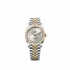 Rolex Datejust 36 126283RBR Yellow Gold Stainless Steel Silver Diamond Roman Dial Jubilee Diamond Bezel (2026)