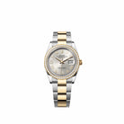 Rolex Datejust 36 126283RBR Yellow Gold Stainless Steel Silver Diamond Roman Dial Oyster Diamond Bezel (2026)