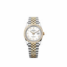 Rolex Datejust 36 126283RBR Yellow Gold Stainless Steel White Roman Dial Jubilee Diamond Bezel (2026)