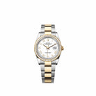 Rolex Datejust 36 126283RBR Yellow Gold Stainless Steel White Roman Dial Oyster Diamond Bezel (2026)