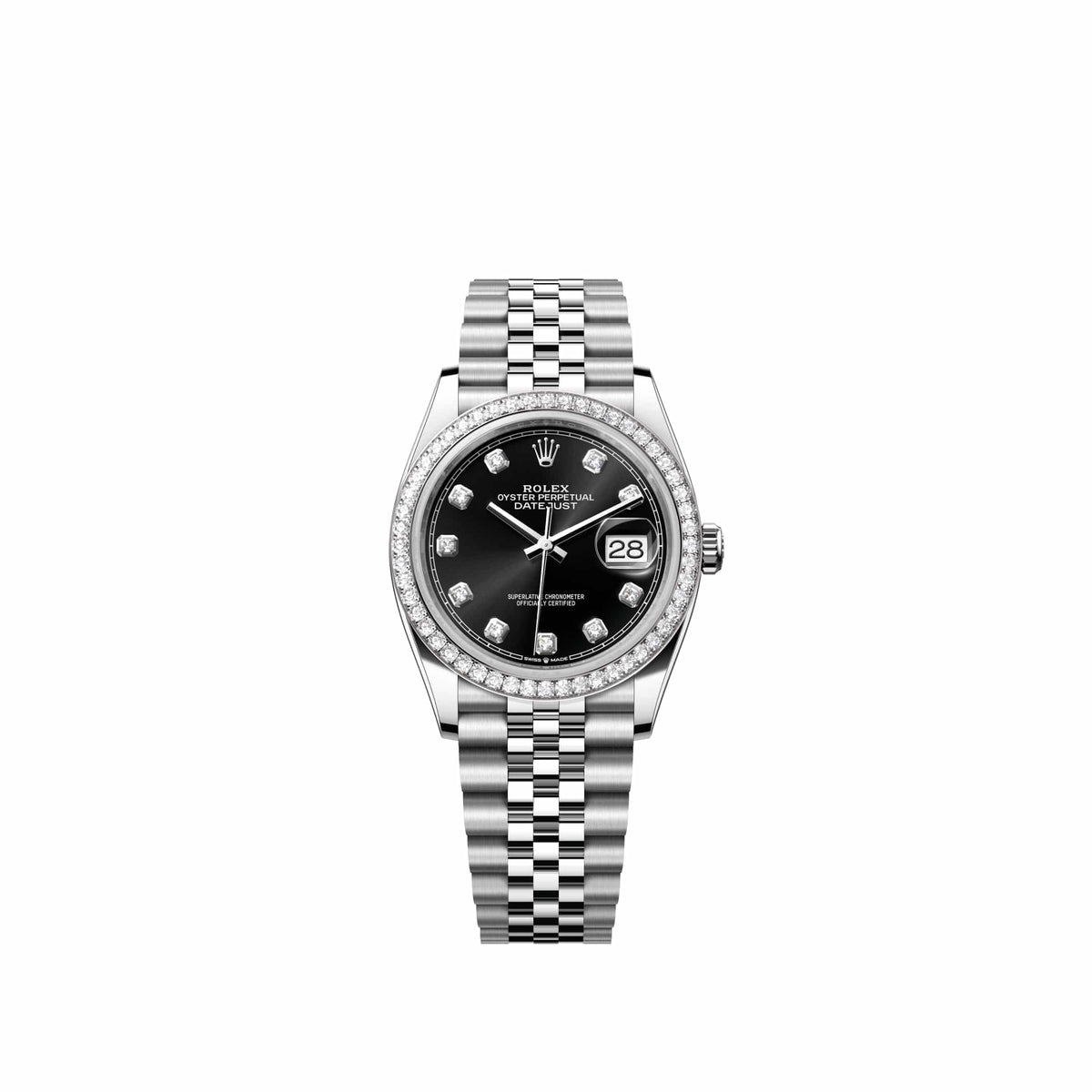 Rolex Datejust 36 126284RBR Stainless Steel Black Diamond Dial Jubilee Diamond Bezel (2026)