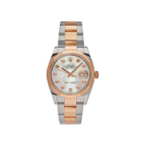 Thumbnail for Luxury Watch Rolex Datejust 36 Rose Gold & Steel Mother of Pearl Diamond Dial 126231 Wrist Aficionado