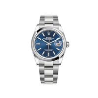 Thumbnail for Luxury Watch Rolex Datejust 36 Stainless Steel Blue Dial 126200 Wrist Aficionado
