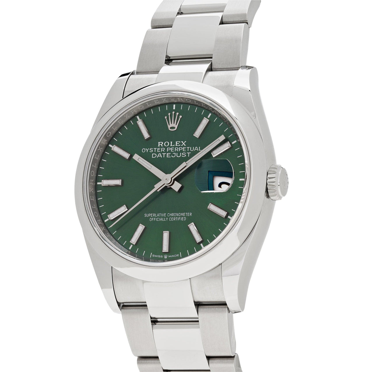Rolex Datejust 36 Stainless Steel Mint Green Dial 126200 Wrist Aficionado