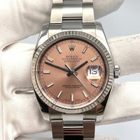 Thumbnail for Luxury Watch Rolex Datejust 36 Stainless Steel Pink Dial Oyster 116234 Wrist Aficionado