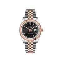 Thumbnail for Luxury Watch Rolex Datejust 36 Stainless Steel & Rose Gold Black Dial 116201 Wrist Aficionado