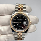 Luxury Watch Rolex Datejust 36 Stainless Steel & Rose Gold Black Dial 116201 Wrist Aficionado