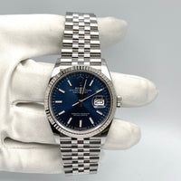 Thumbnail for Luxury Watch Rolex Datejust 36 White Gold & Stainless Steel Blue Dial 126234 Wrist Aficionado