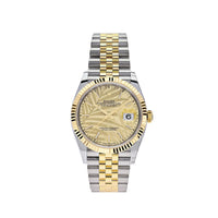 Thumbnail for Rolex Datejust 36 Yellow Gold & Steel Palm Motif Dial Jubilee 126233 Wrist Aficionado