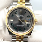 Rolex Datejust 36 Yellow Gold & Steel Slate 'Wimbledon' Dial Jubilee 126233 (2021) Wrist Aficionado