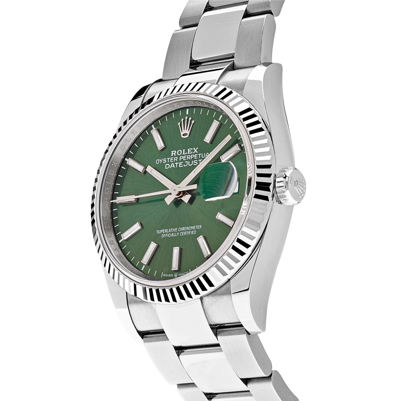 Luxury Watch Rolex Datejust 36mm White Gold & Stainless Steel Mint Green Dial 126234 Wrist Aficionado