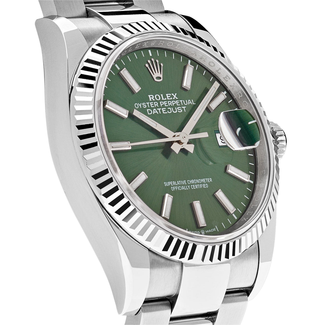 Luxury Watch Rolex Datejust 36mm White Gold & Stainless Steel Mint Green Dial 126234 Wrist Aficionado
