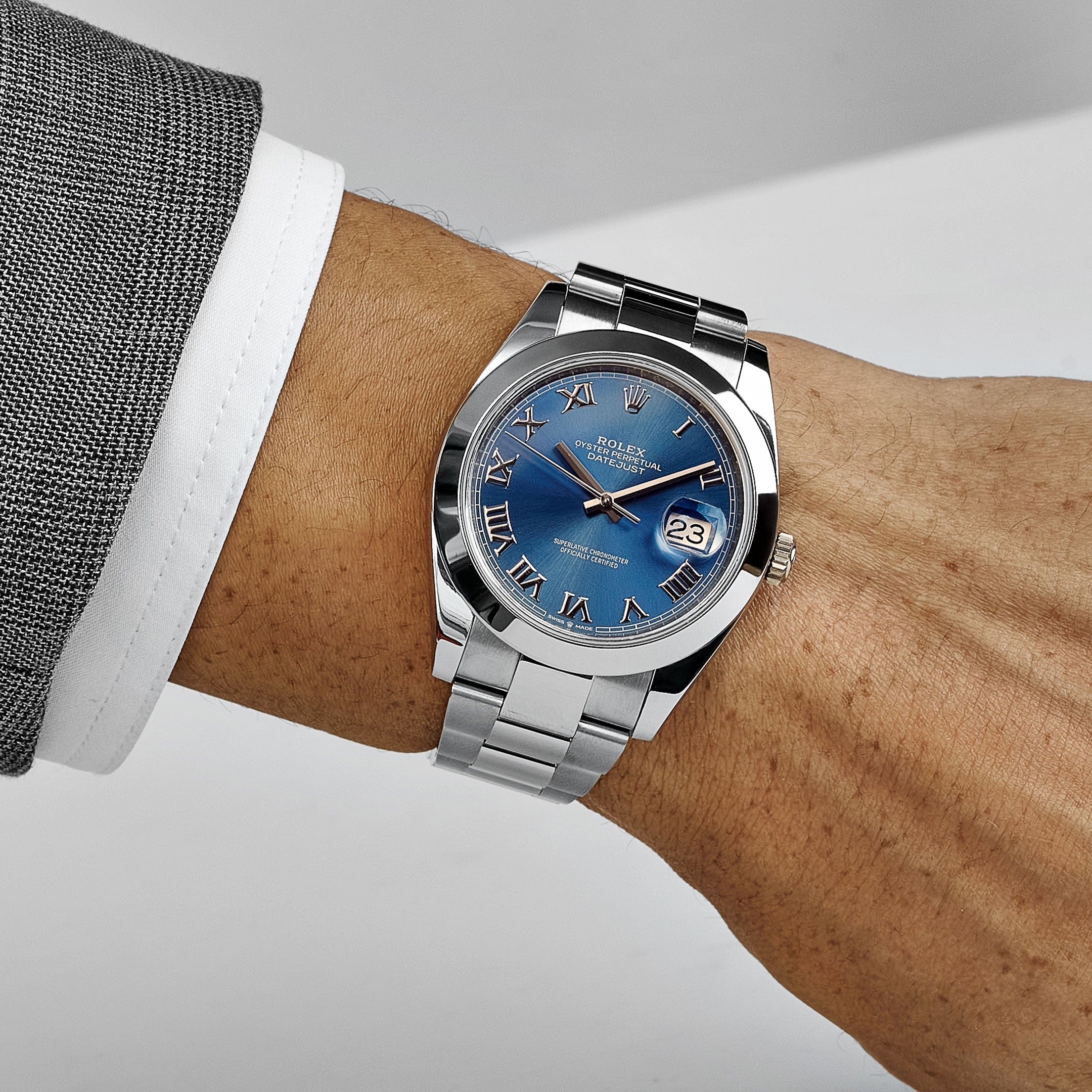 Rolex Datejust 41 126300 Stainless Steel Blue Roman Dial Oyster (2021)