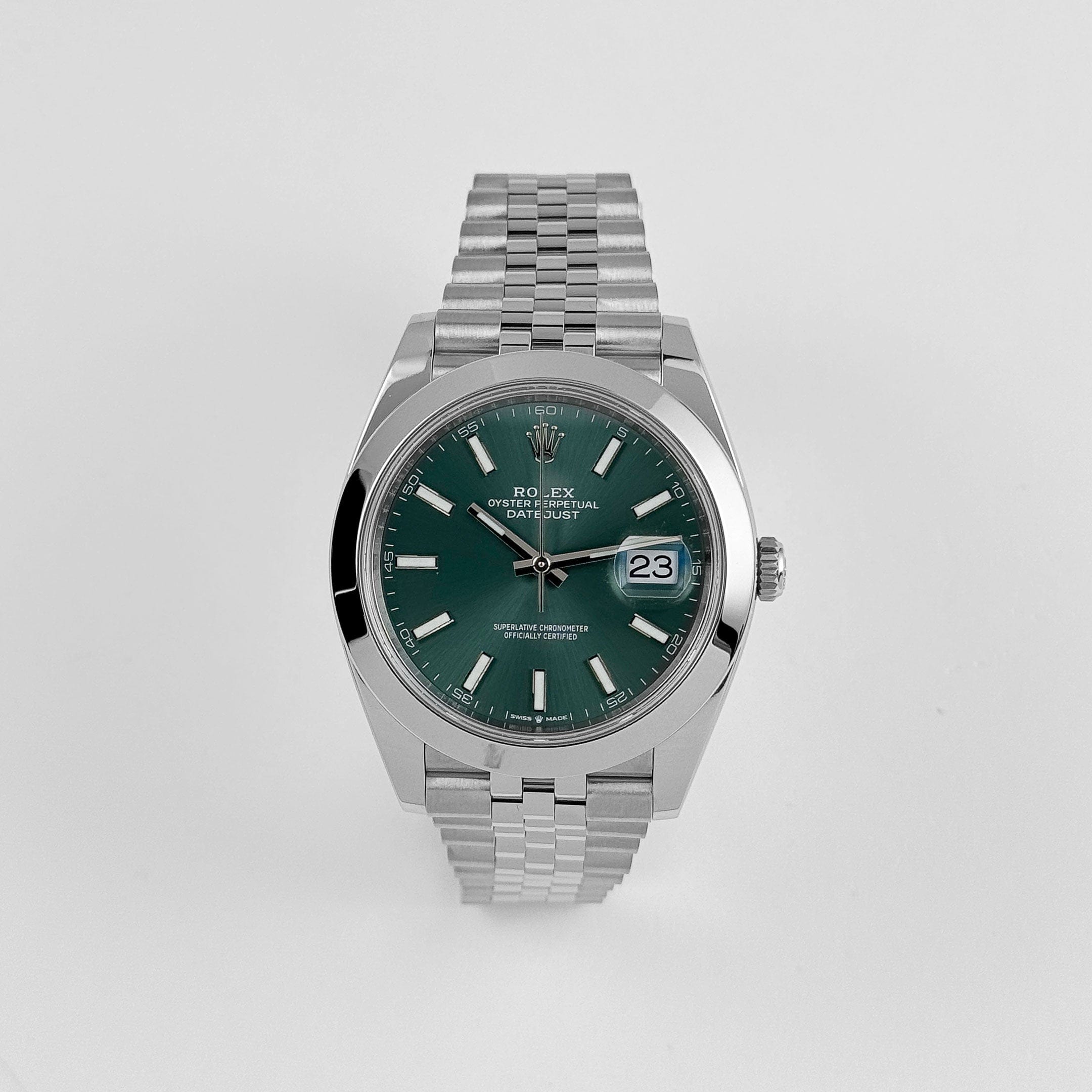 Rolex Datejust 41 126300 Stainless Steel Green Dial Jubilee (2023)