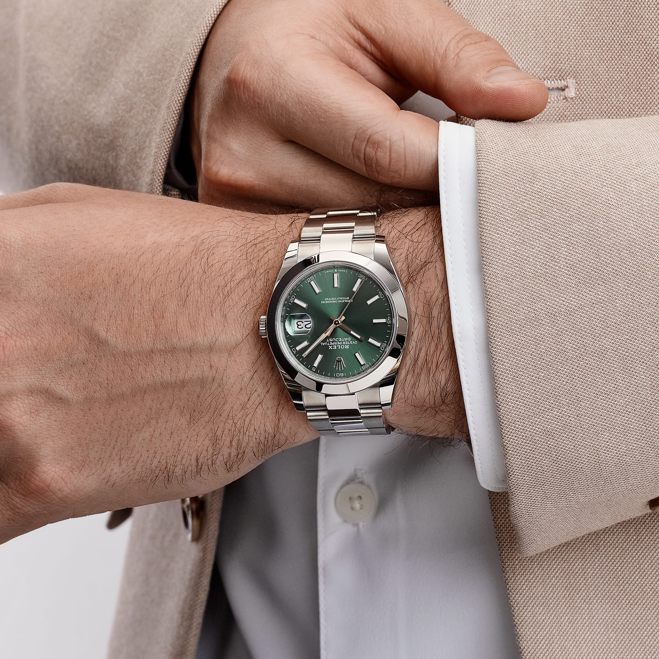 Rolex Datejust 41 126300 Stainless Steel Green Dial Oyster (2026