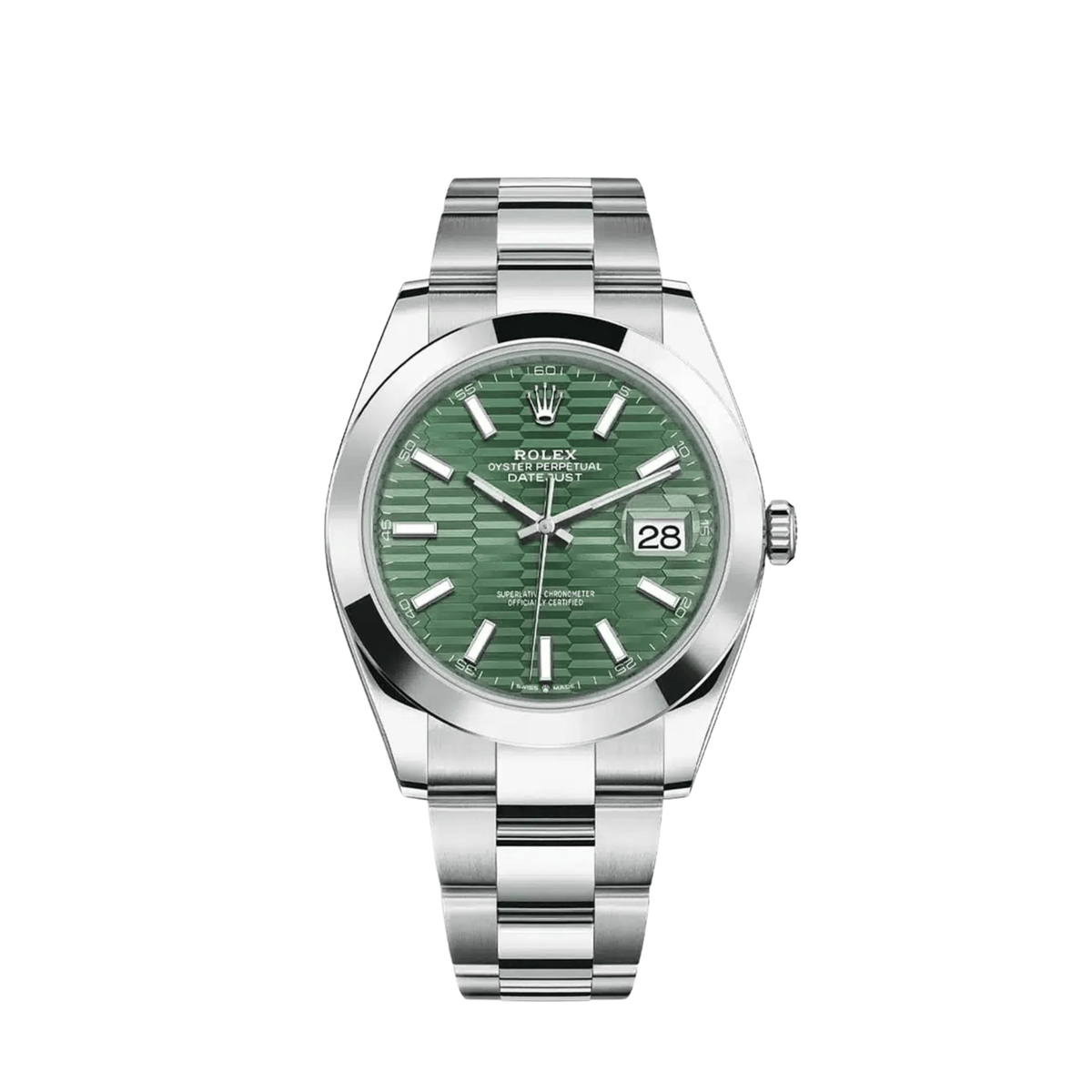 Rolex Datejust 41 126300 Stainless Steel Green Motif Dial Smooth Bezel Oyster (2023)