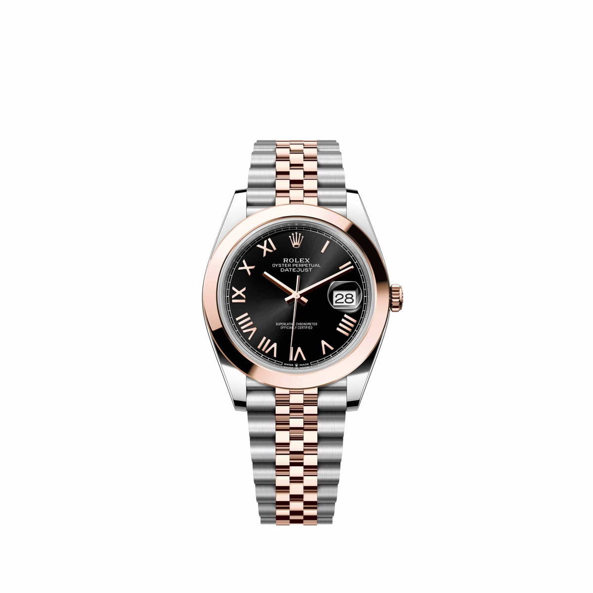 Rolex Datejust 41 126301 Rose Gold Stainless Steel Black Roman Dial Jubilee (2026)