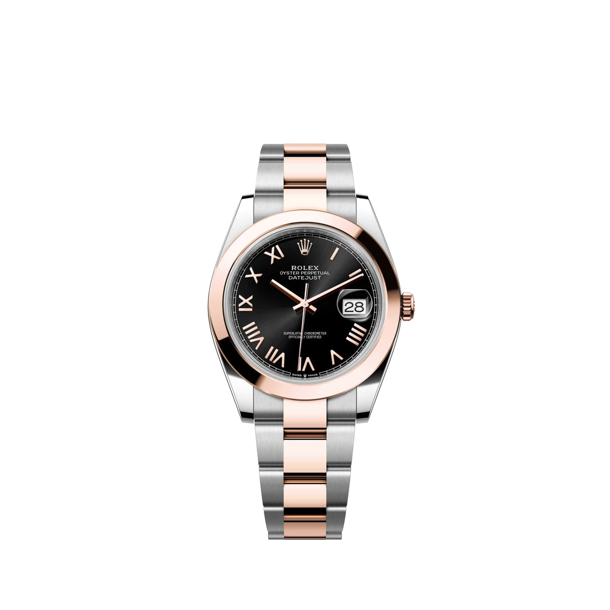 Rolex Datejust 41 126301 Rose Gold Stainless Steel Black Roman Dial Oyster (2026)