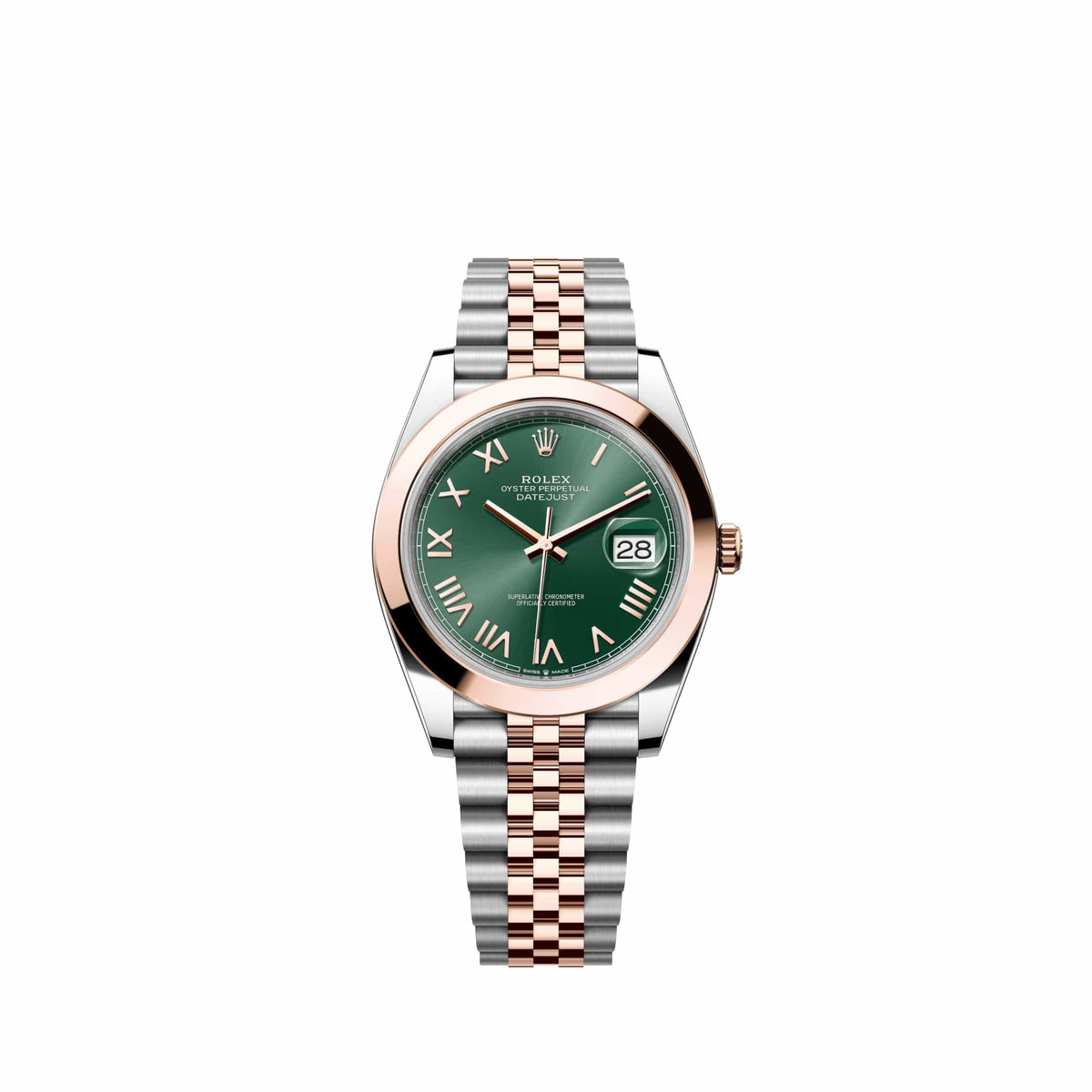 Rolex Datejust 41 126301 Rose Gold Stainless Steel Mint Green Roman Dial Jubilee (2026)