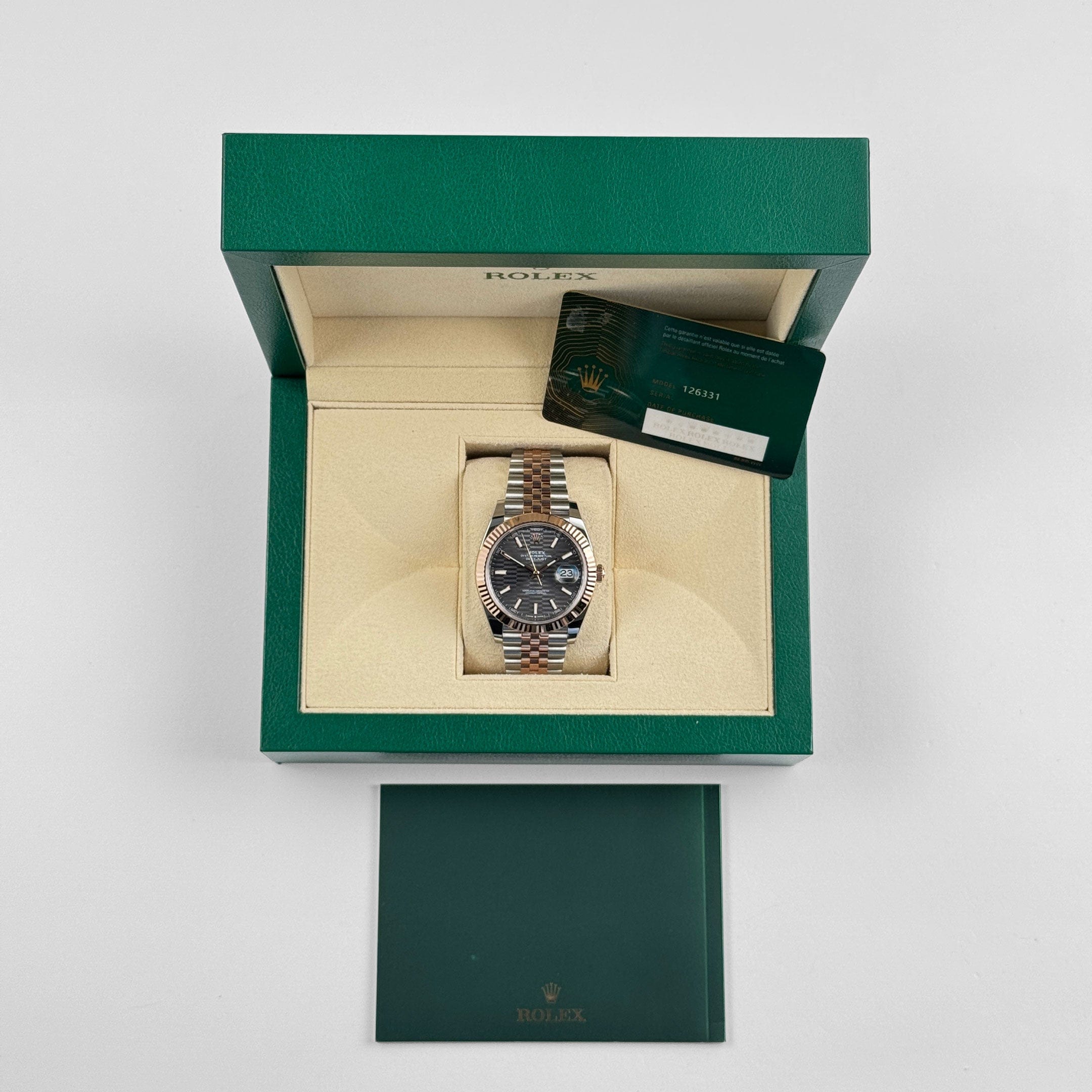 Rolex Datejust 41 126331 Rose Gold Stainless Steel Grey Motif Dial Jubilee