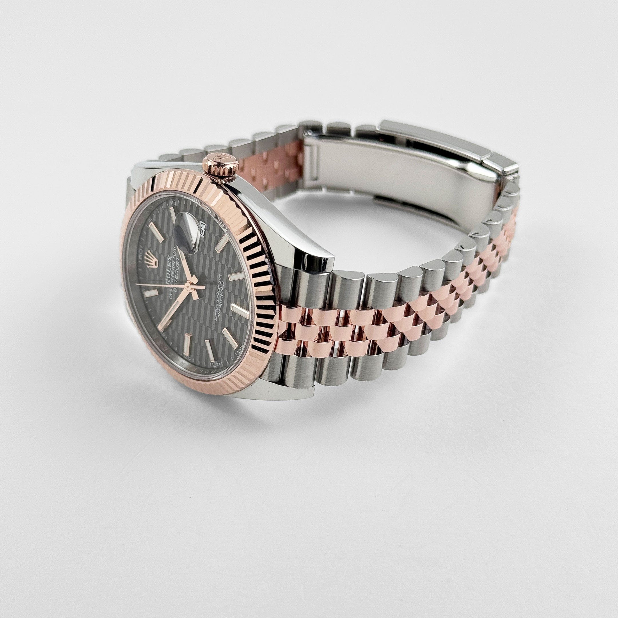 Rolex Datejust 41 126331 Rose Gold Stainless Steel Grey Motif Dial