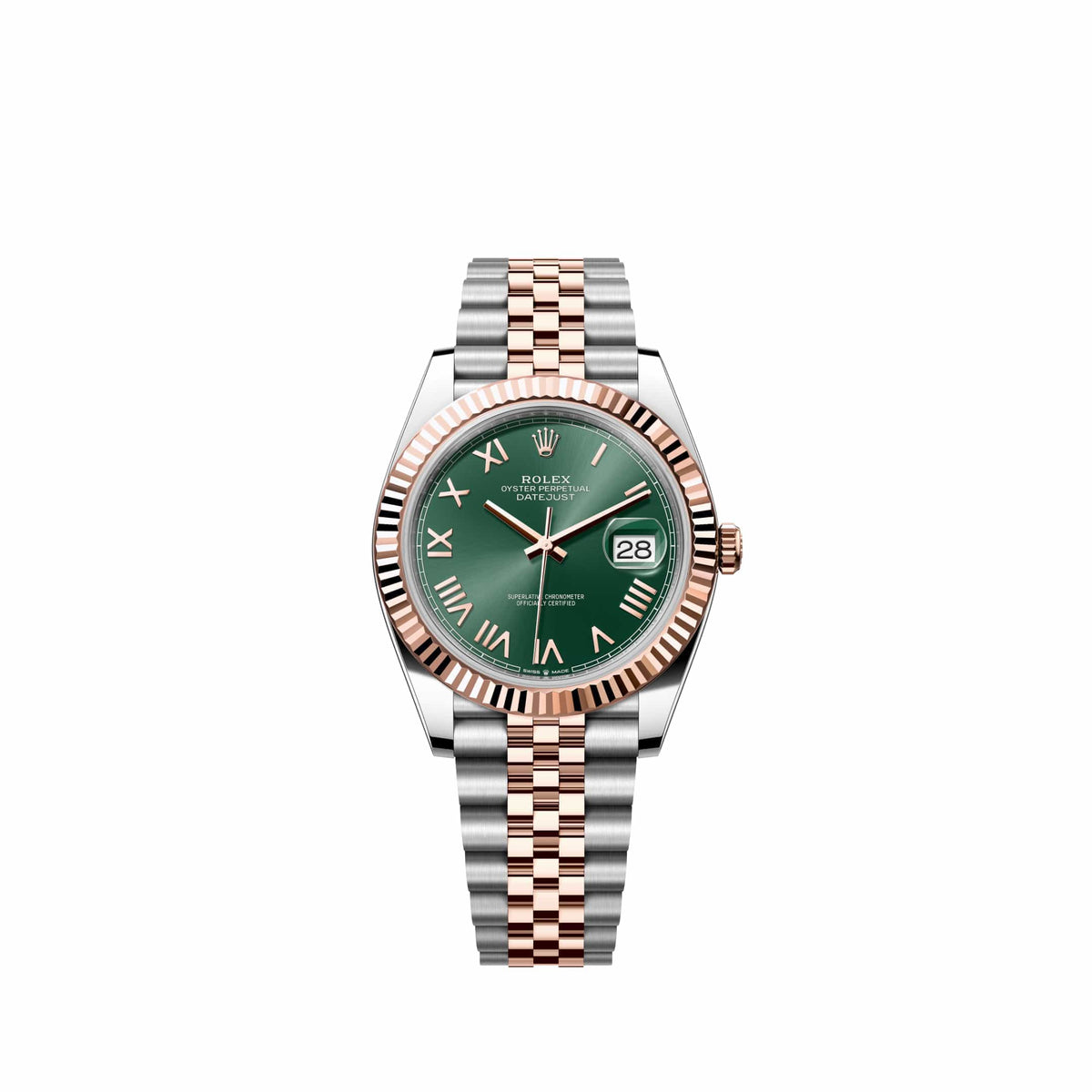 Rolex Datejust 41 126331 Rose Gold Stainless Steel Mint Green Roman Dial Jubilee (2026)