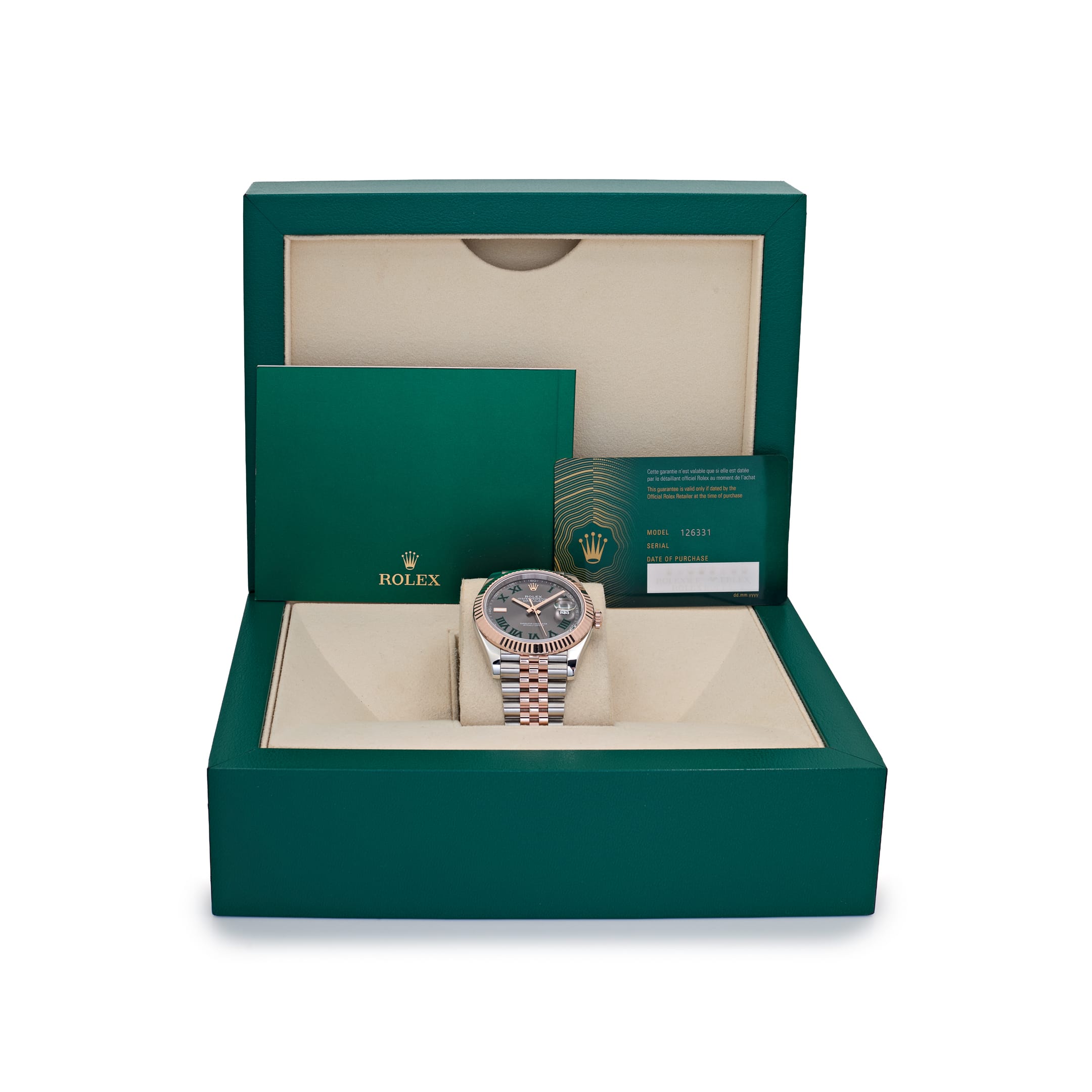 Rolex Datejust 41 126331 Rose Gold Stainless Steel Wimbledon Dial Jubilee (2024)