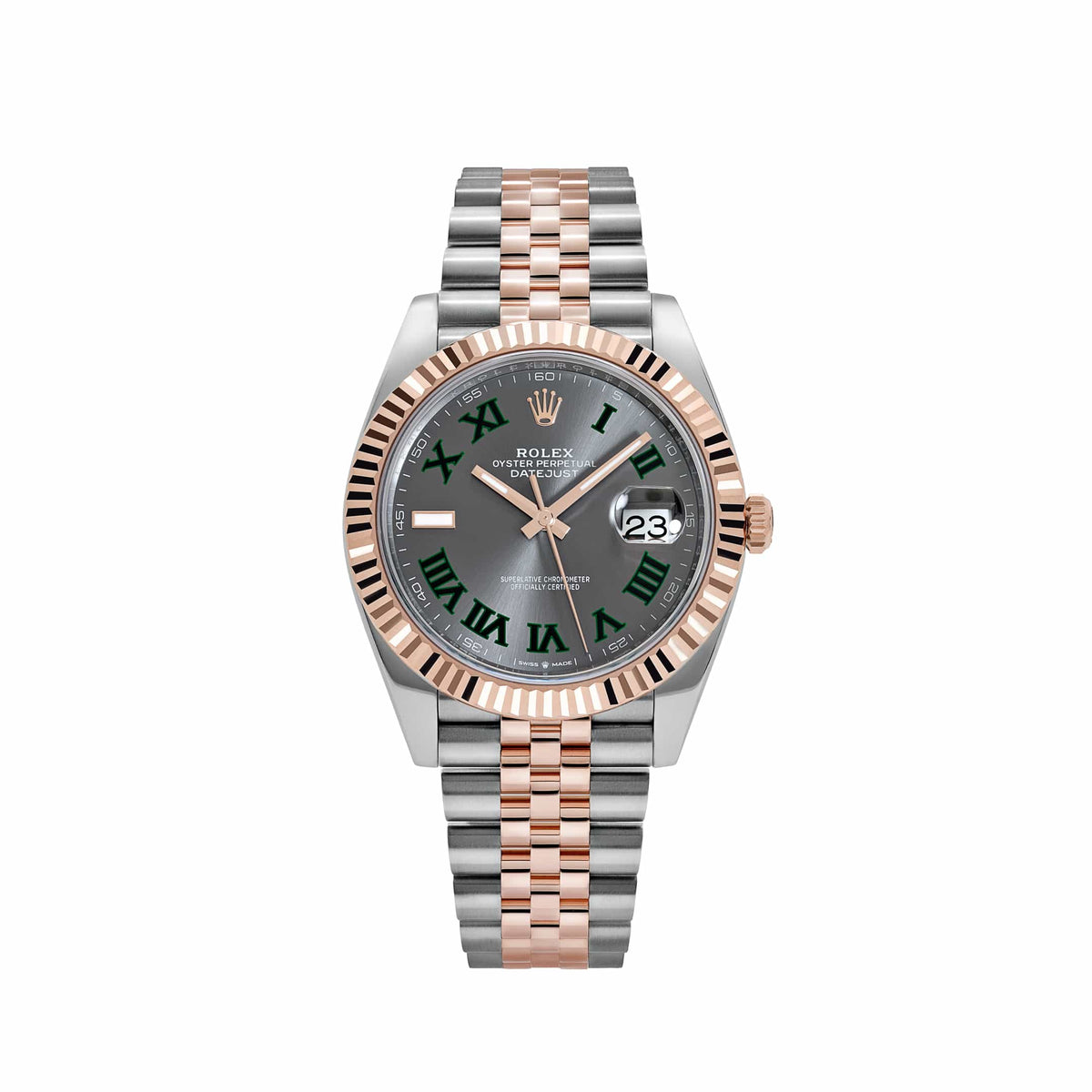 Rolex Datejust 41 126331 Rose Gold Stainless Steel Wimbledon Dial Jubilee (2024)