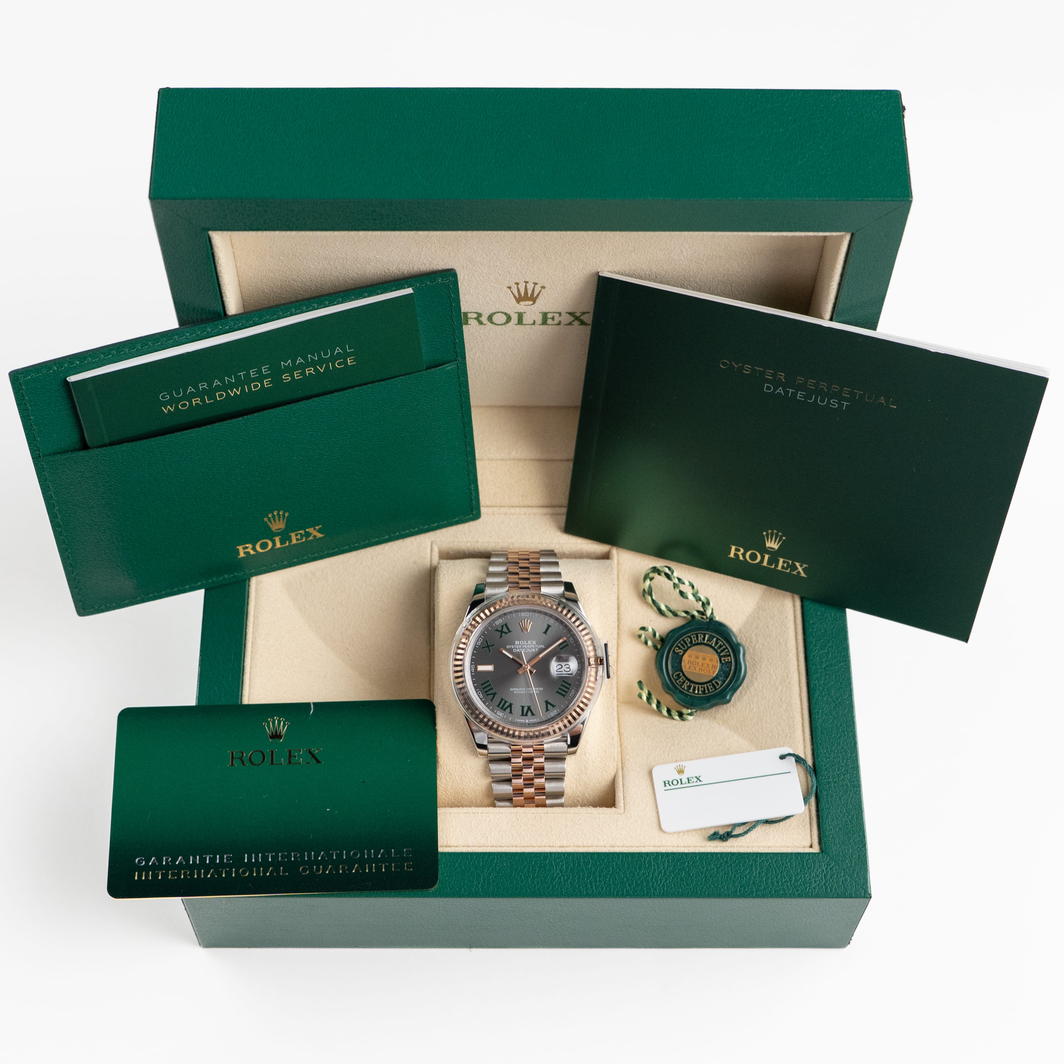 Rolex Datejust 41 126331 Rose Gold Stainless Steel Wimbledon Dial Jubilee (2024)
