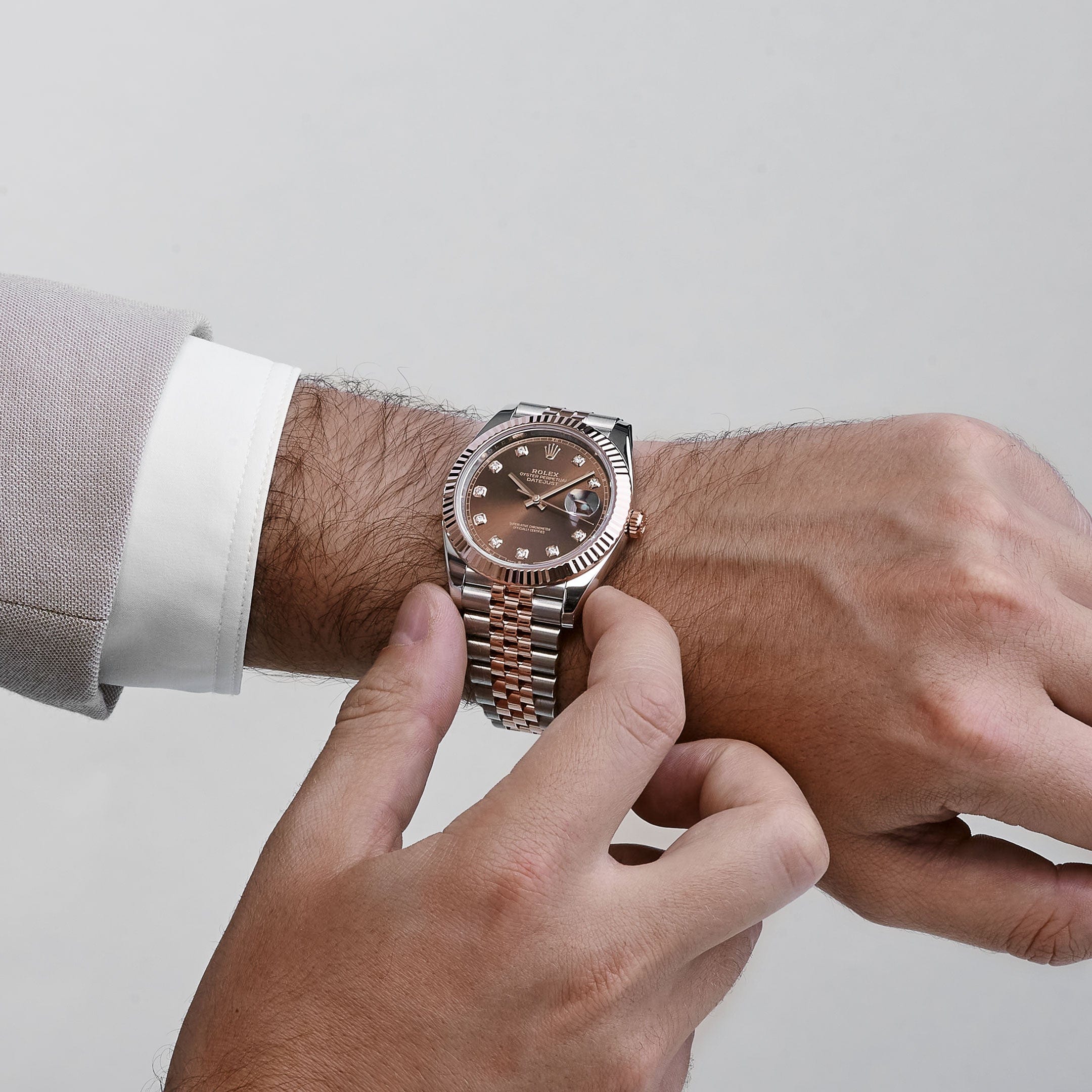 Rolex Datejust 41 126331 Stainless Steel Rose Gold Chocolate
