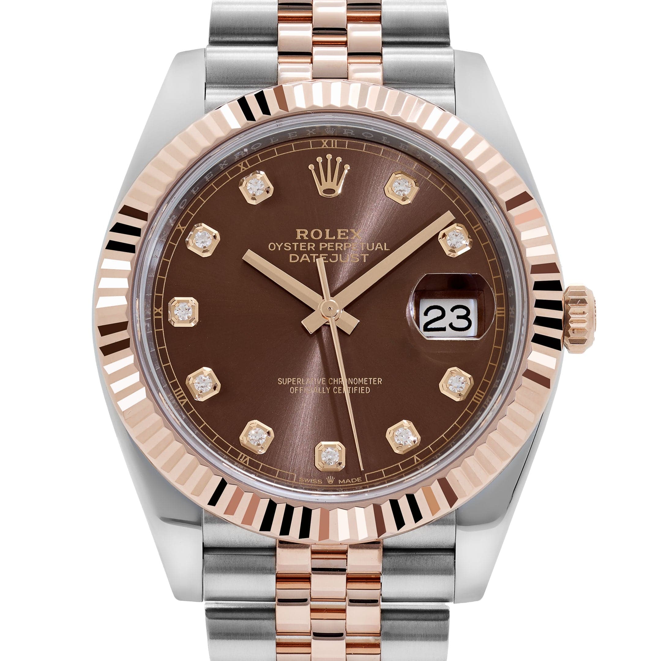 Rolex Datejust 41 126331 Stainless Steel Rose Gold Chocolate Diamond Dial Jubilee (2025)