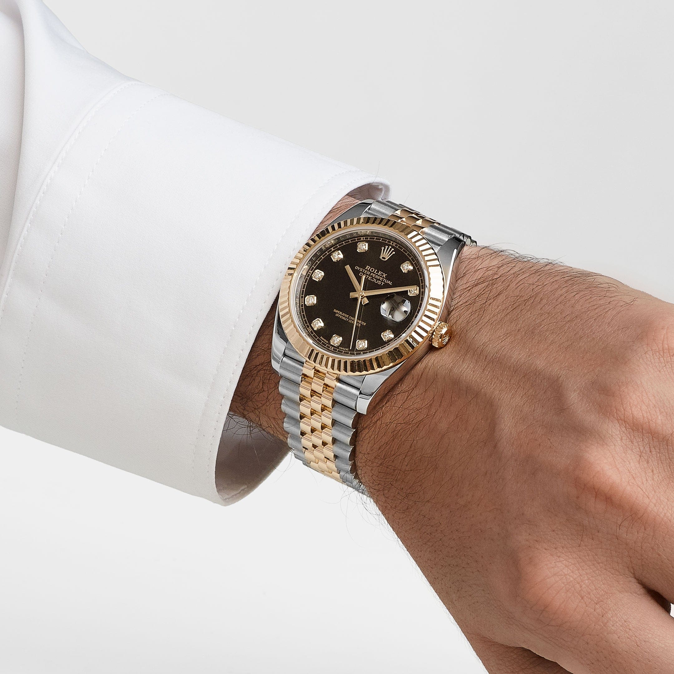 Rolex Datejust 41 126333 Stainless Steel Yellow Gold Black Diamond