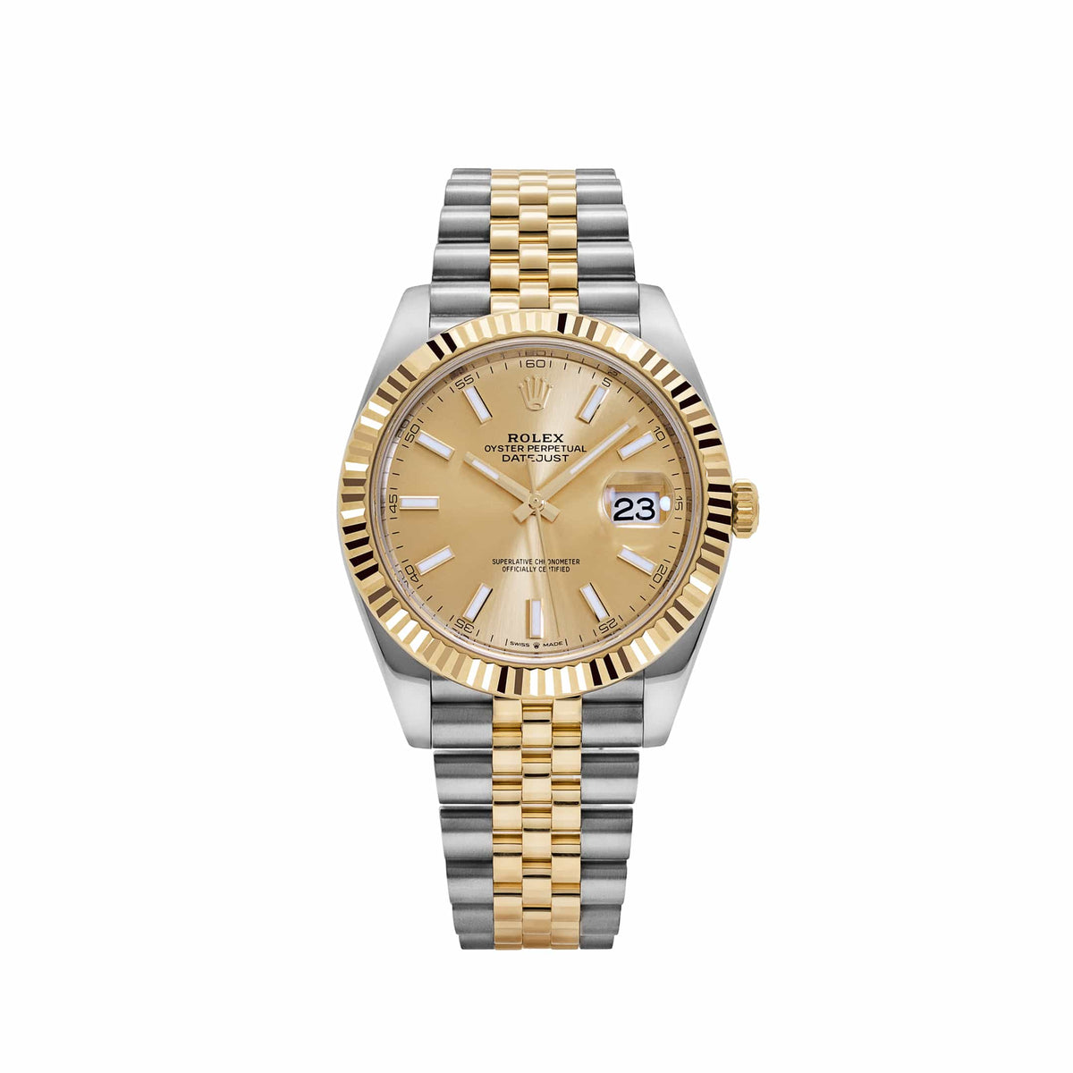 Rolex Datejust 41 126333 Stainless Steel Yellow Gold Champagne Dial Jubilee