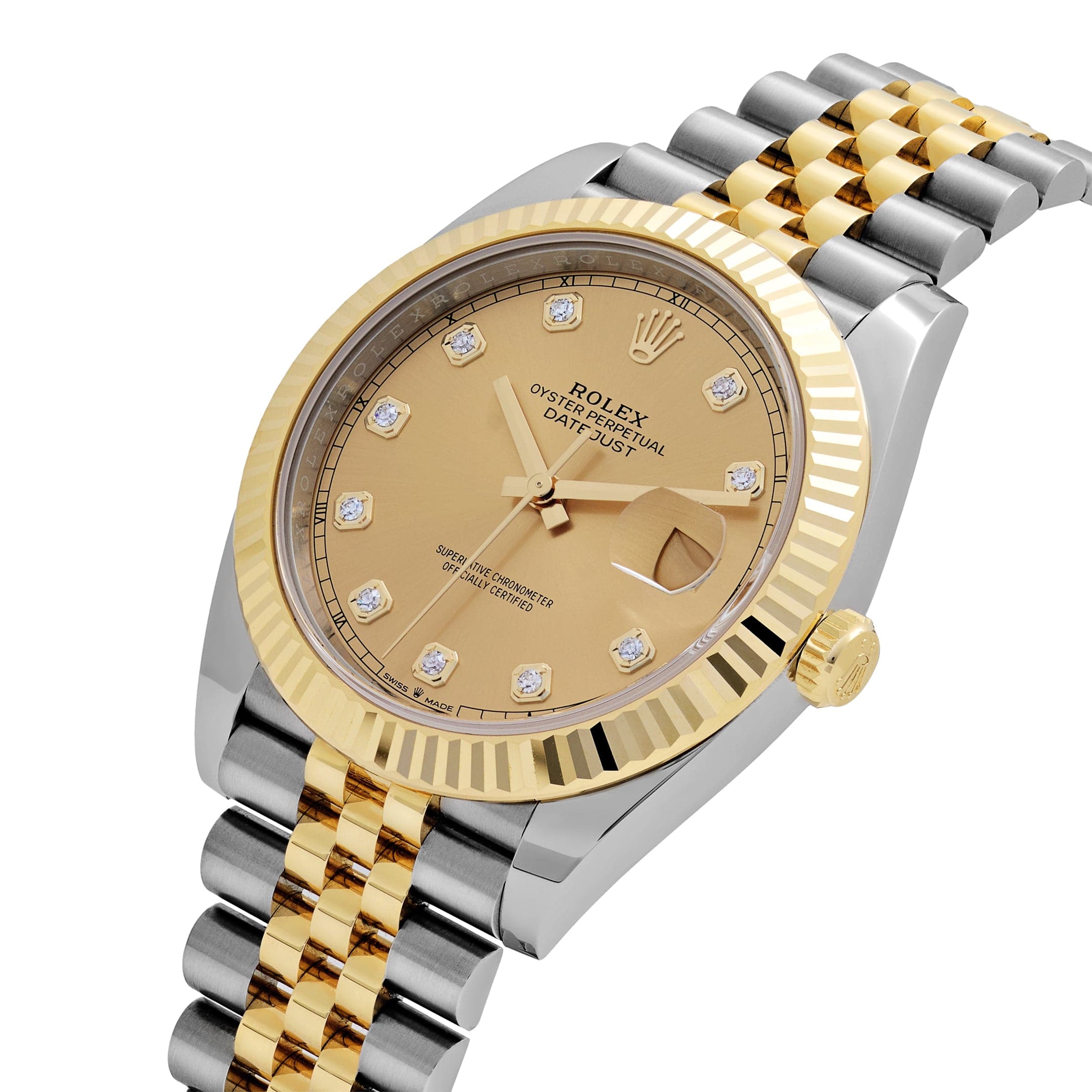 Rolex Datejust 41 126333 Yellow Gold Stainless Steel Champagne Diamond Dial Jubilee (2025)