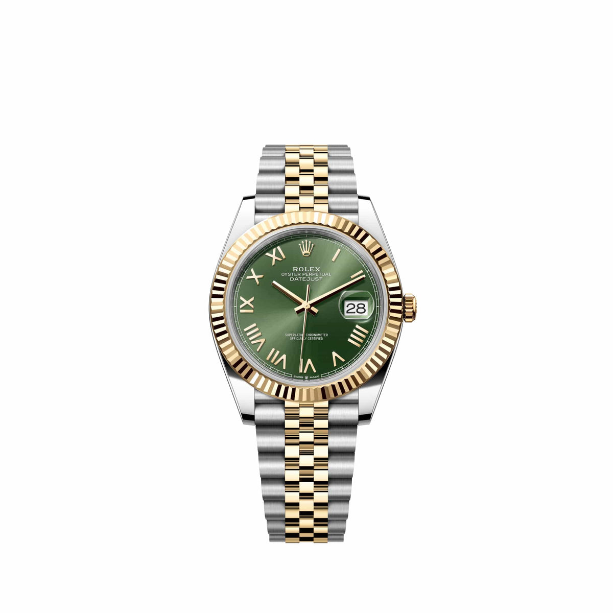 Rolex Datejust 41 126333 Yellow Gold Stainless Steel Olive Green Roman Dial Jubilee (2026)