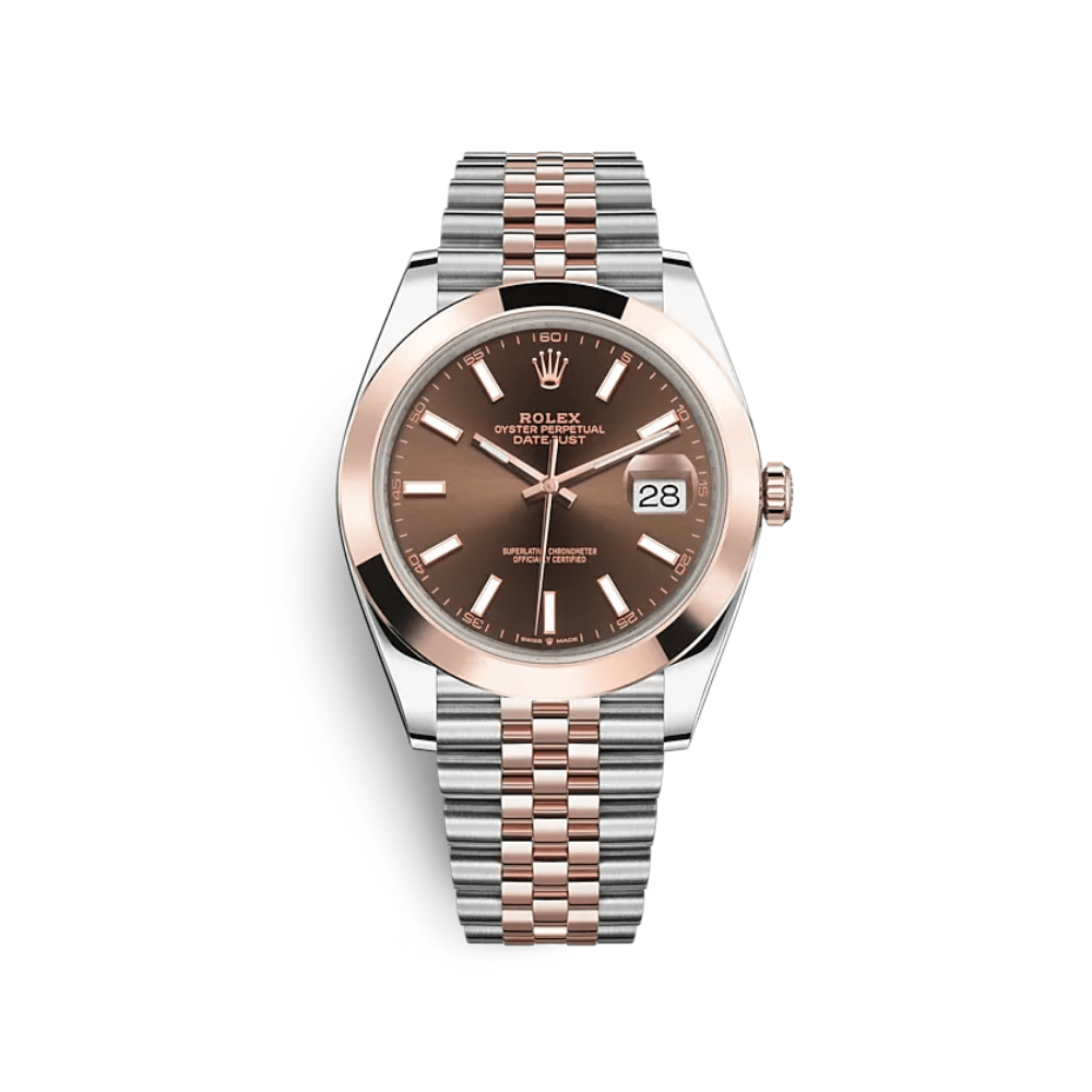 Rolex Datejust 41 Rose Gold Stainless Steel Chocolate Dial