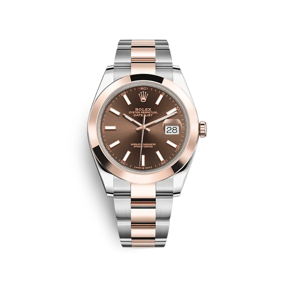 Luxury Watch Rolex Datejust 41 Rose Gold & Stainless Steel Chocolate Dial 126301 Wrist Aficionado