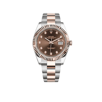 Thumbnail for Luxury Watch Rolex Datejust 41 Rose Gold & Stainless Steel Chocolate Diamond Dial 126331 Wrist Aficionado