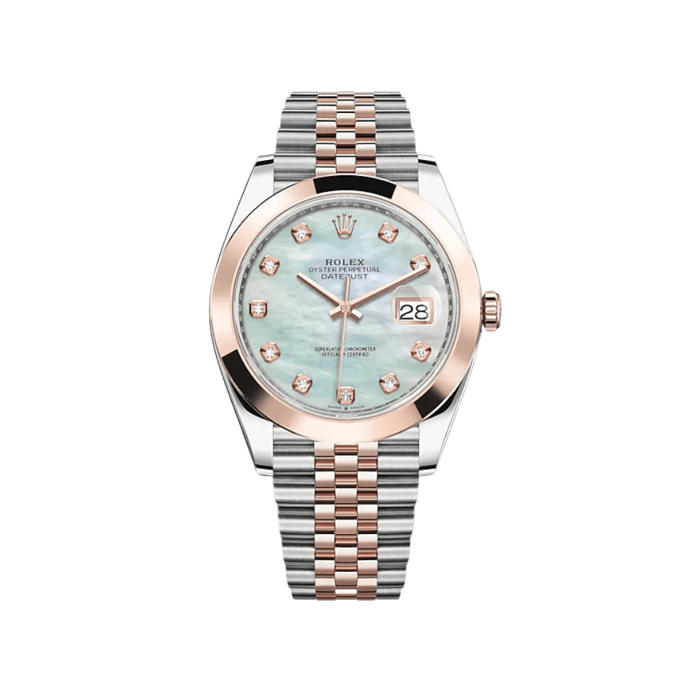 Luxury Watch Rolex Datejust 41 Rose Gold & Stainless Steel MOP Diamond Dial Jubilee 126301 Wrist Aficionado