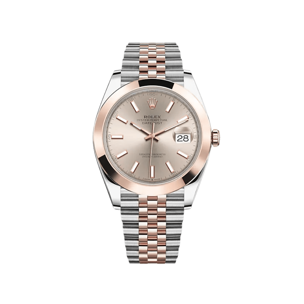 Luxury Watch Rolex Datejust 41 Rose Gold & Stainless Steel Sundust Dial Jubilee 126301 Wrist Aficionado