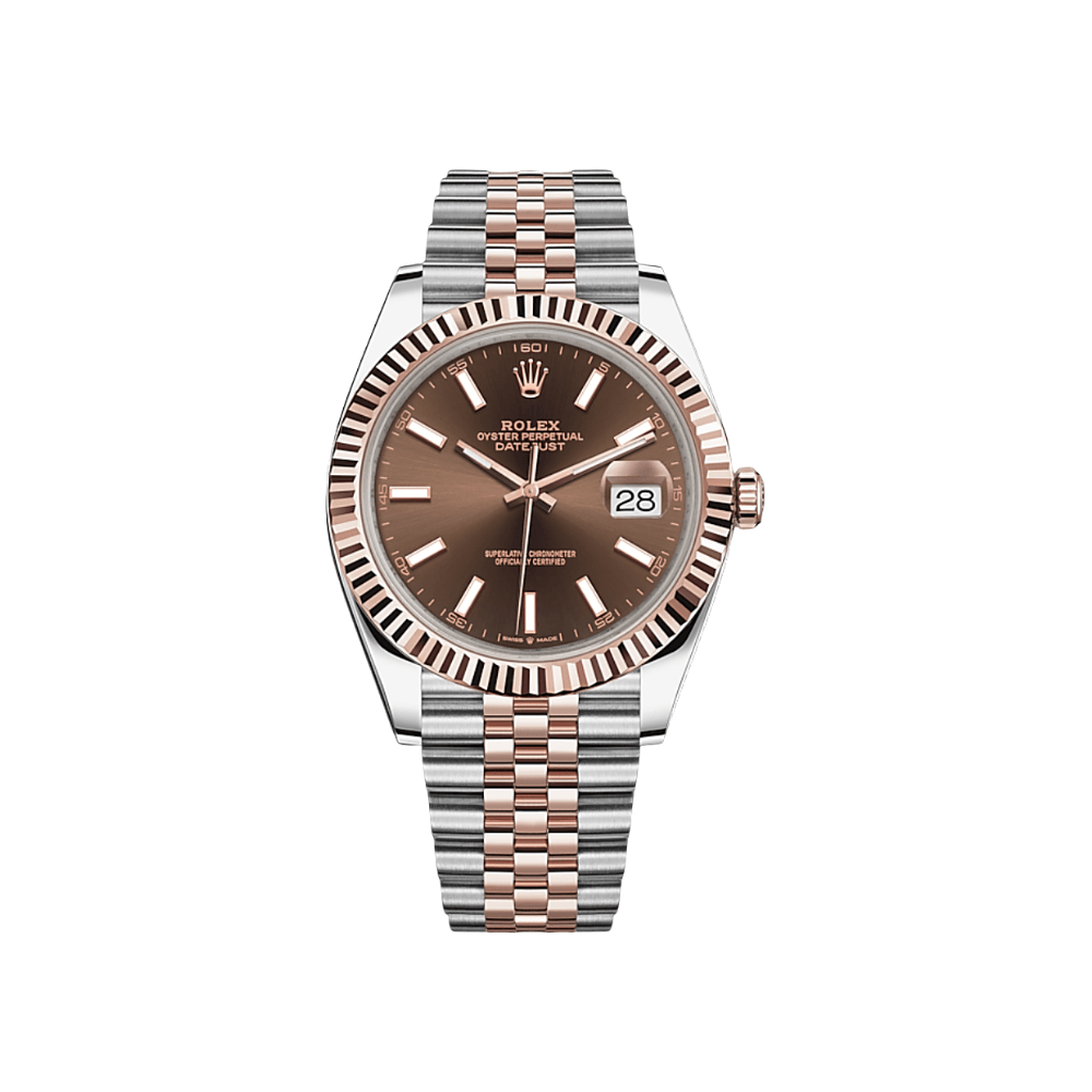 Luxury Watch Rolex Datejust 41 Rose Gold & Steel Chocolate Dial Jubilee 126331 Wrist Aficionado