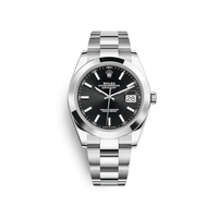 Thumbnail for Luxury Watch Rolex Datejust 41 Stainless Steel Black Dial 126300 Wrist Aficionado