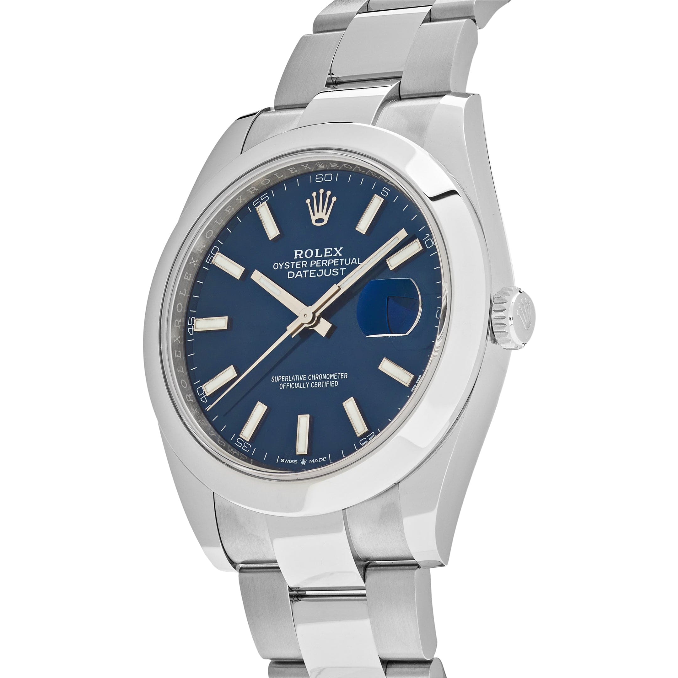 Luxury Watch Rolex Datejust 41 Stainless Steel Blue Dial Oyster Bracelet 126300 Wrist Aficionado