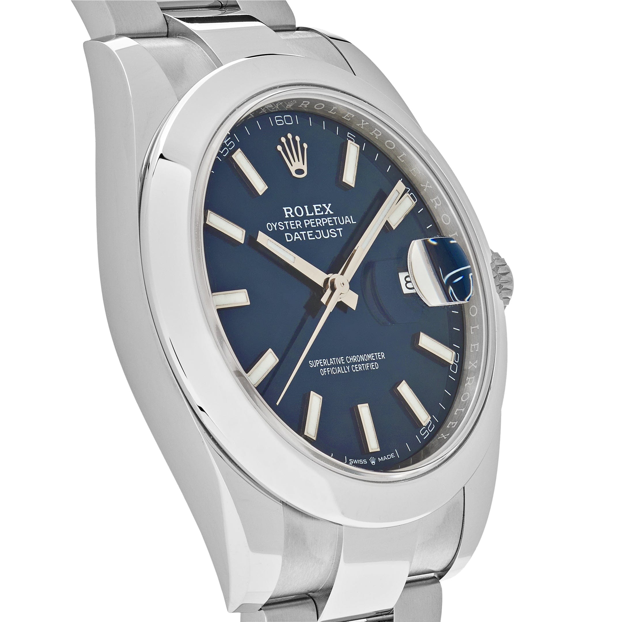 Luxury Watch Rolex Datejust 41 Stainless Steel Blue Dial Oyster Bracelet 126300 Wrist Aficionado