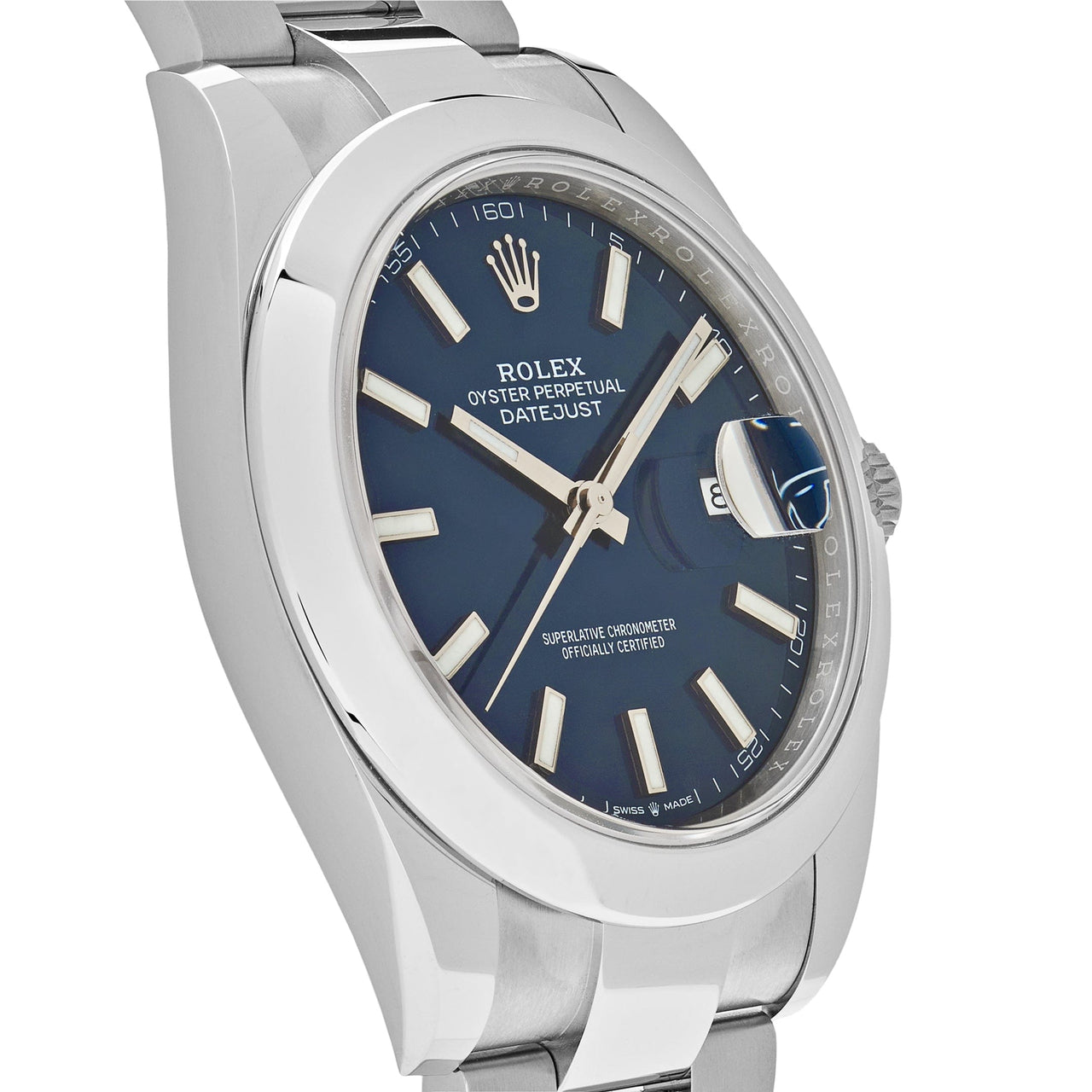 Luxury Watch Rolex Datejust 41 Stainless Steel Blue Dial Oyster Bracelet 126300 Wrist Aficionado