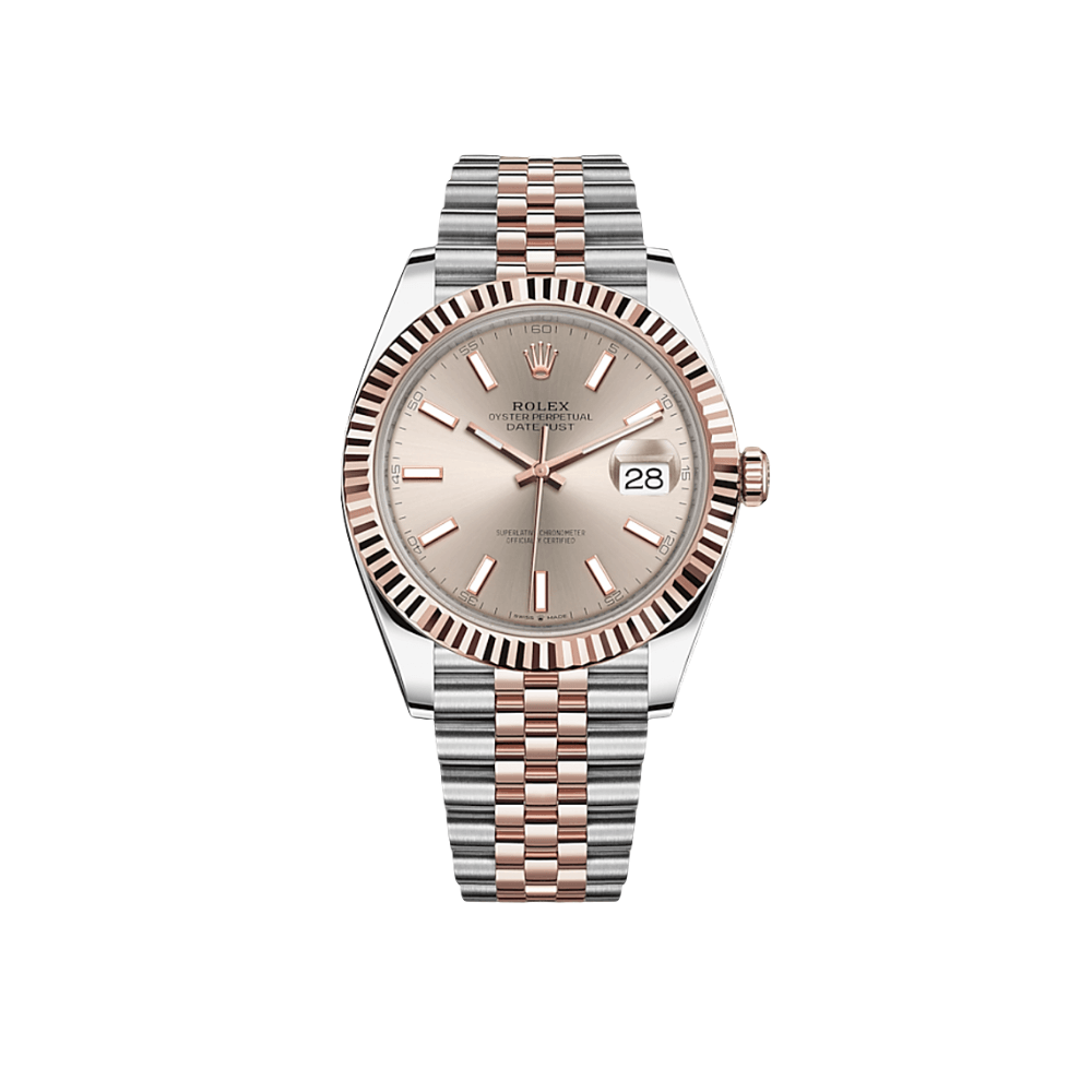 Luxury Watch Rolex Datejust 41 Stainless Steel & Rose Gold Sundust Dial Jubilee 126331 Wrist Aficionado