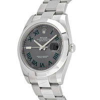 Thumbnail for Luxury Watch Rolex Datejust 41 Stainless Steel Slate Wimbledon Dial 126300 Wrist Aficionado