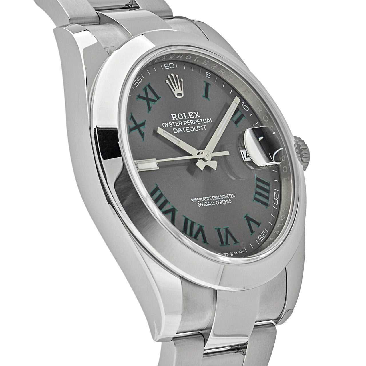 Luxury Watch Rolex Datejust 41 Stainless Steel Slate Wimbledon Dial 126300 Wrist Aficionado